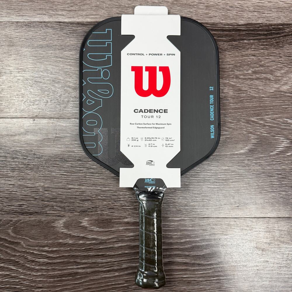 Wilson Cadence Tour Pickleball Paddle Lightweight Raw Carbon Surface NEW